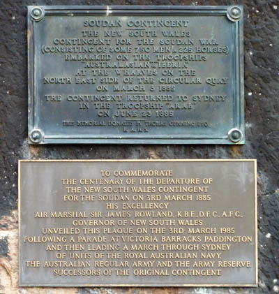 Plaques to commemorate the men who went to the Sudan